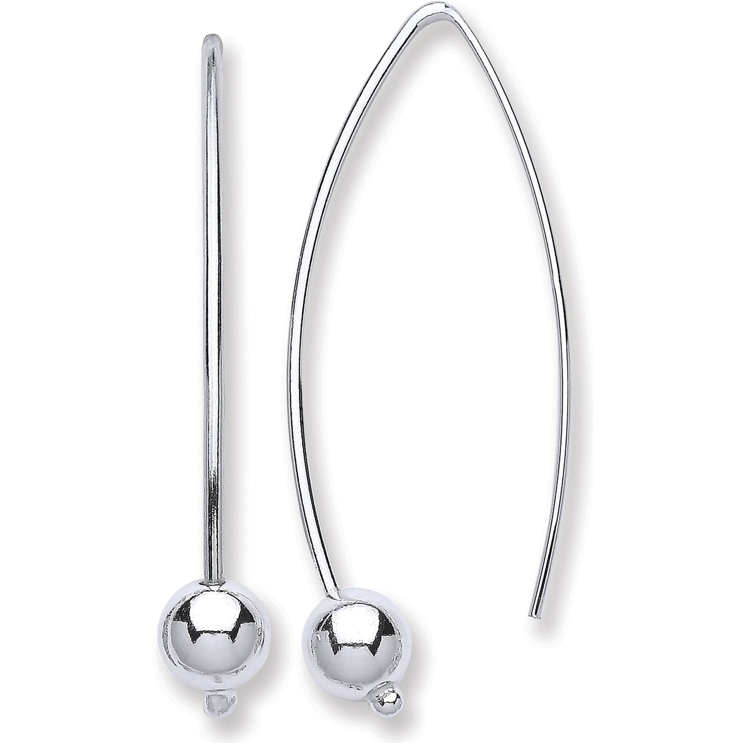 Silver Two Pin Earrings - Fine Ring - Certified Authentic - Swiss Made - UK Stock - Insured D – Luxury Jewellery by Im